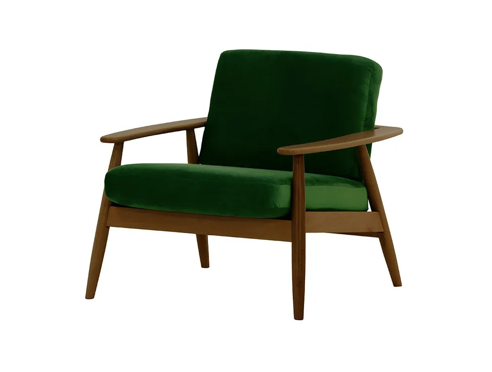 Felix Accent Chair Dark Green and Dark Oak