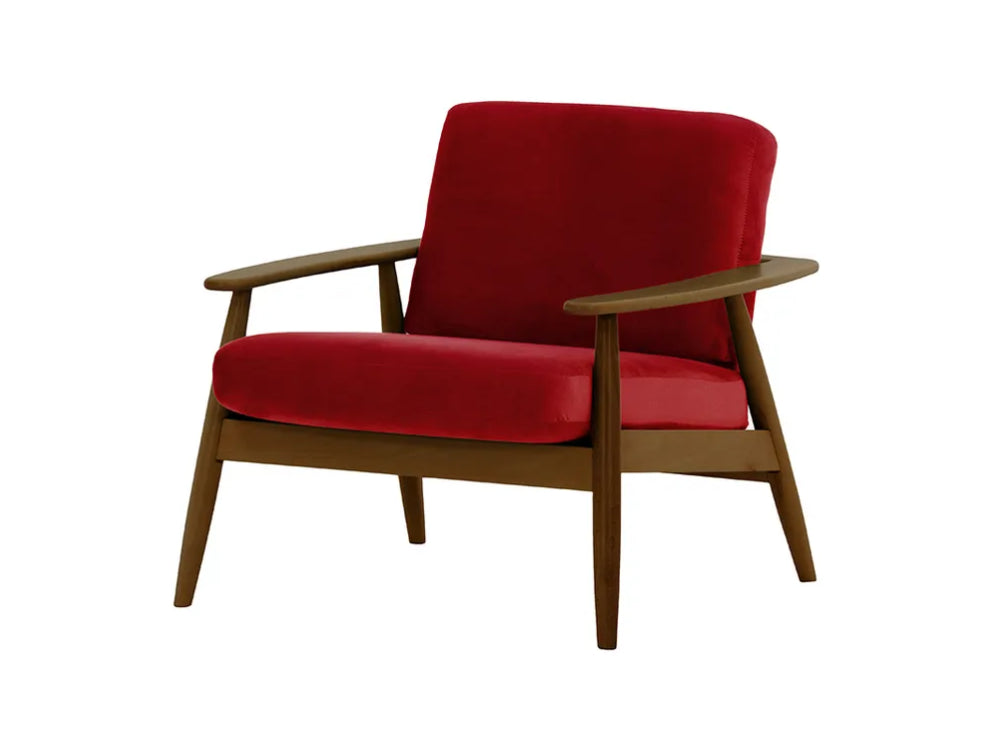 Felix Accent Chair Dark Red and Dark Oak