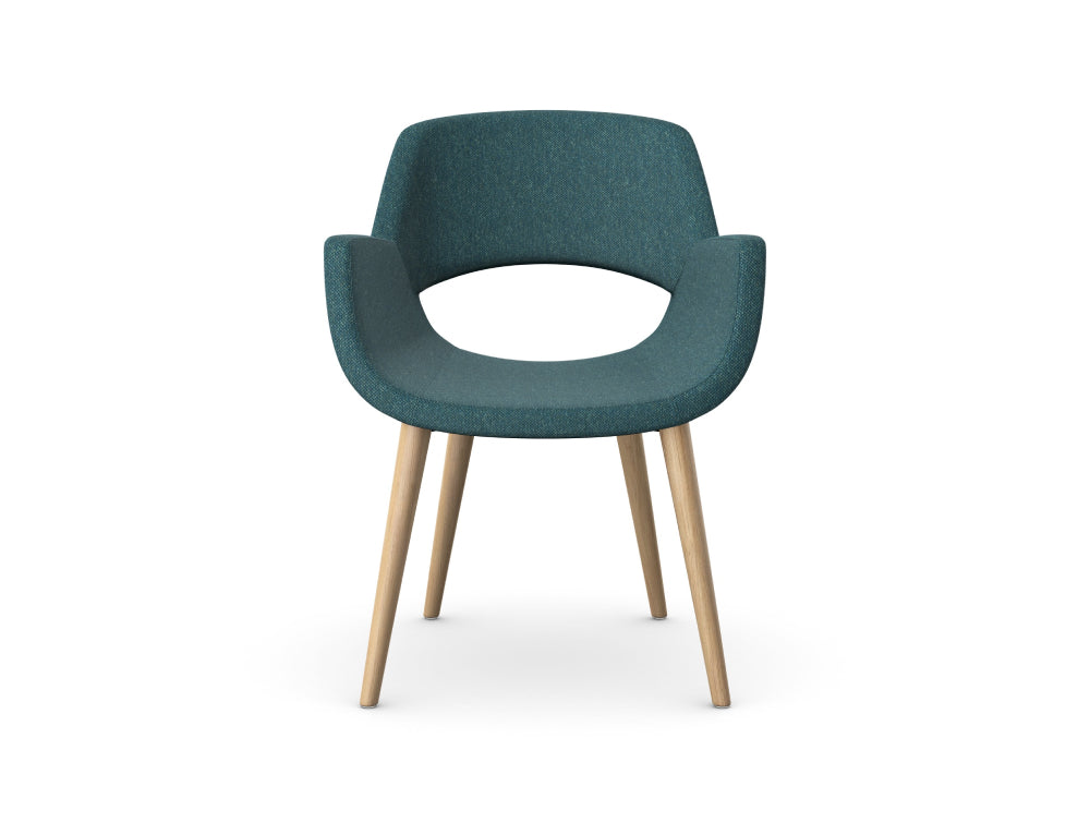 Fielder Upholstered Chair with 4 Wooden Legs