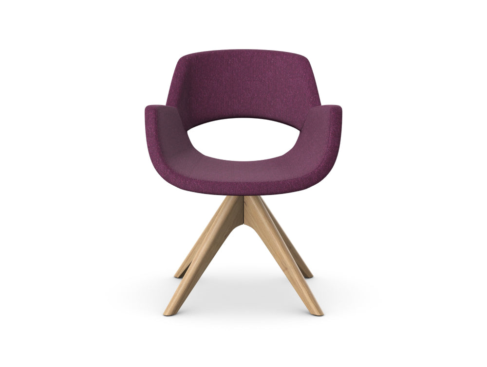 Fielder Upholstered Chair with Pyramidal Wooden Base 2