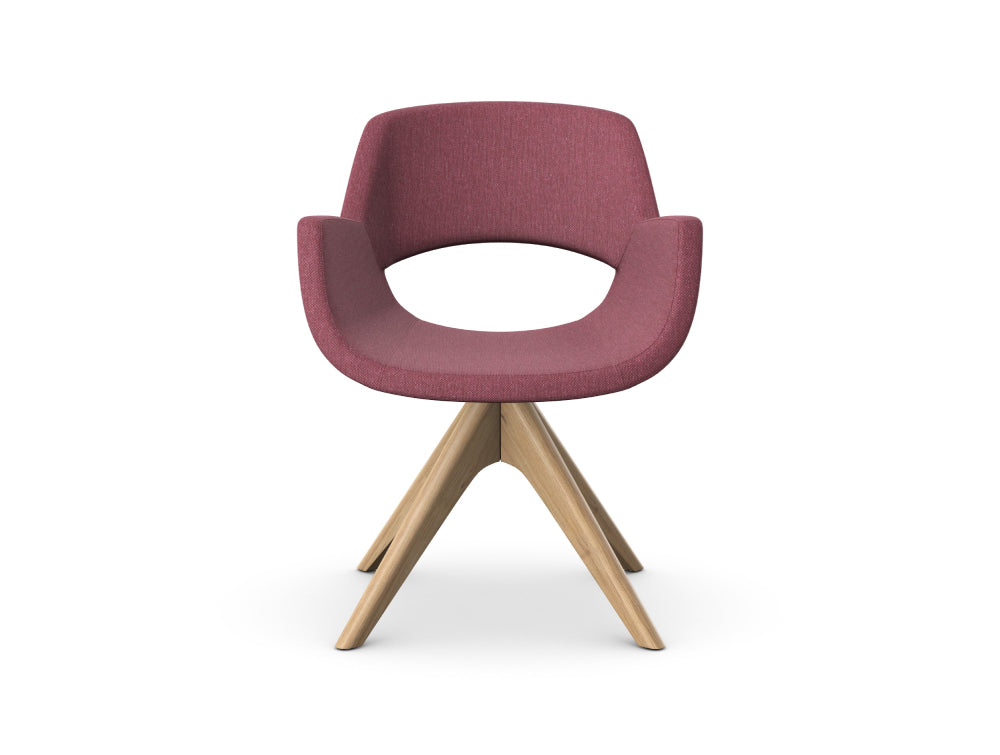 Fielder Upholstered Chair with Pyramidal Wooden Base 4