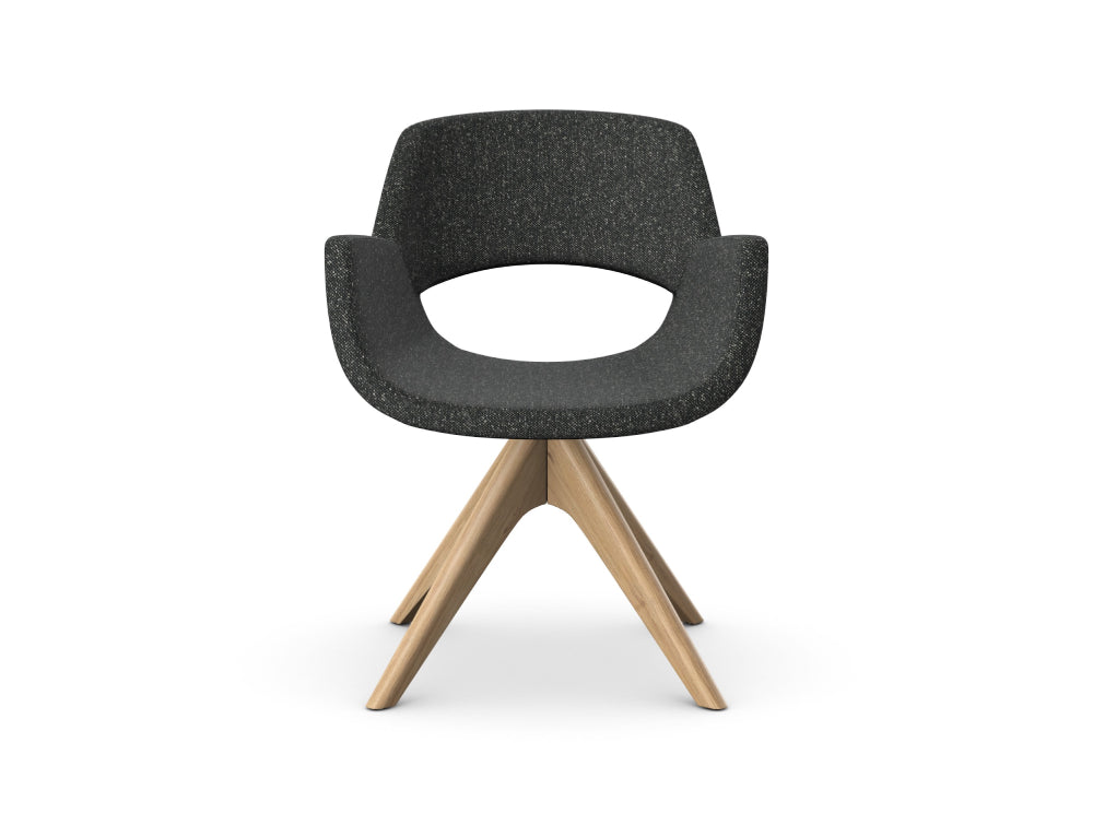 Fielder Upholstered Chair with Pyramidal Wooden Base 5