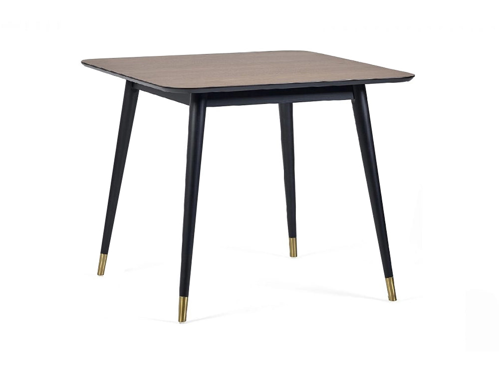 Fintan Square Dining Table Walnut and Black