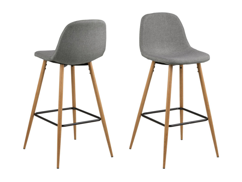 Fred Barstool with Footrest Grey