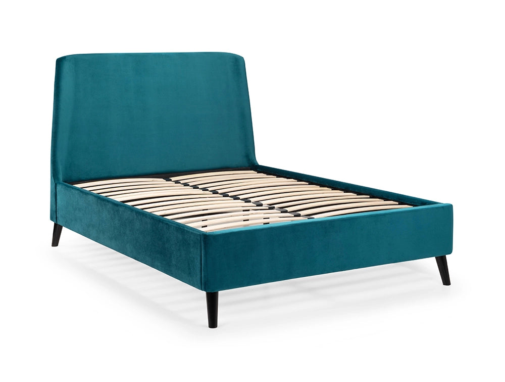 Fred Curved Velvet Bed Teal 2