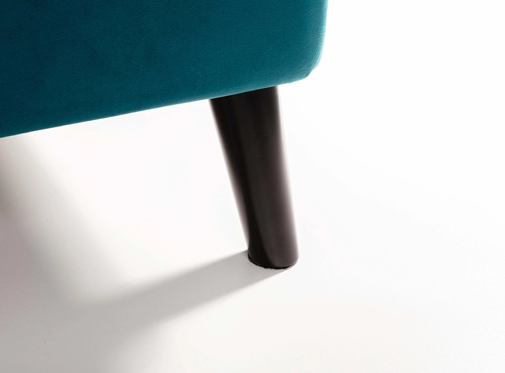 Fred Curved Velvet Bed Teal Leg Detail