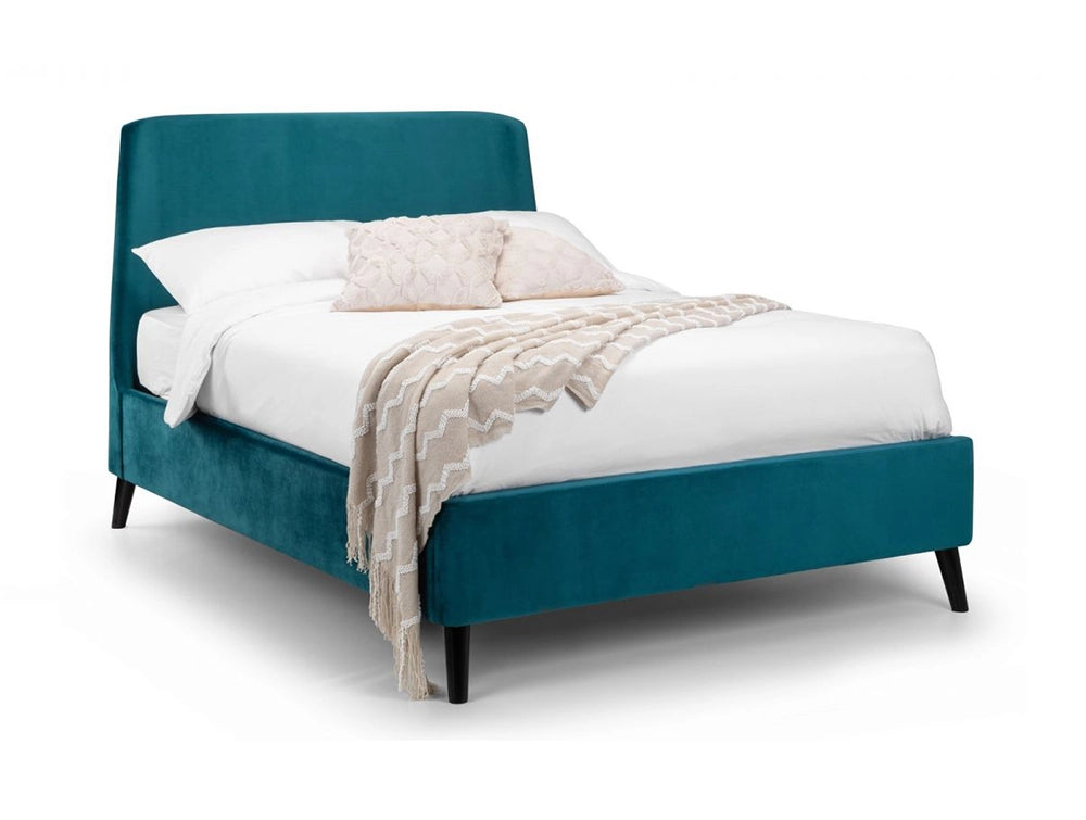 Fred Curved Velvet Bed Teal