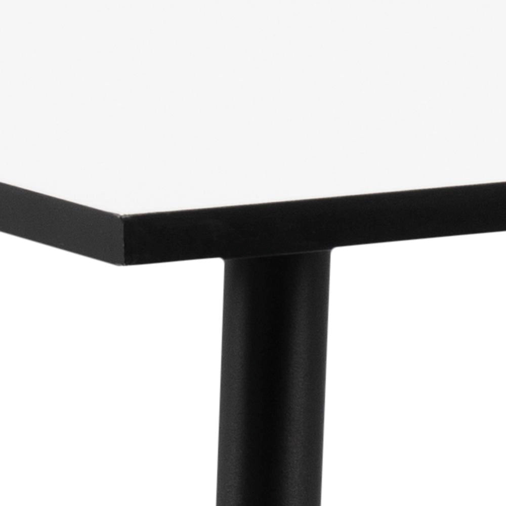Fred Square Dining Table White Black Corner Detail