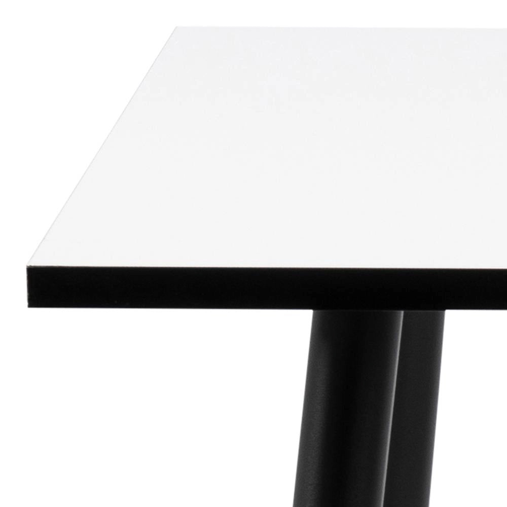 Fred Square Dining Table White Black Top Side Detail