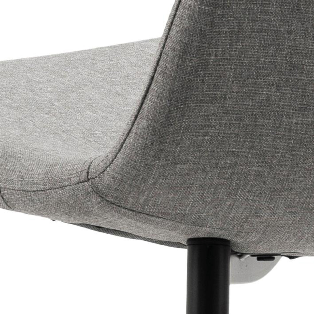 Fred Upholstered Dining Chair Grey Backrest Corner Detail