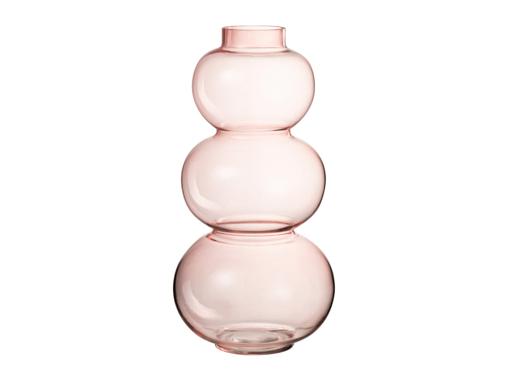 Glass Globe Shaped Large Vase Pink
