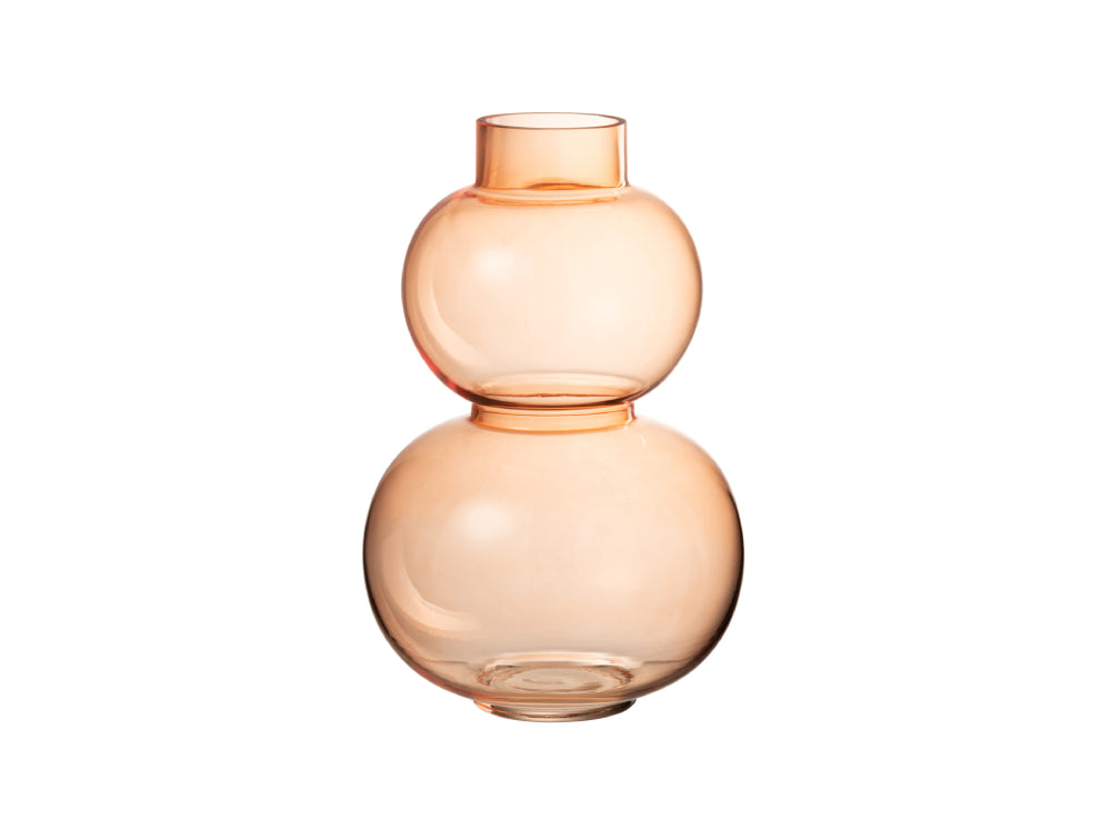Glass Globe Shaped Small Vase Orange