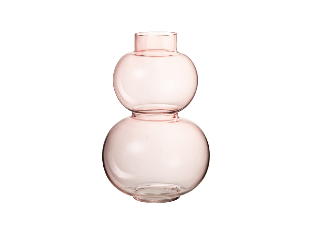 Glass Globe Shaped Small Vase Pink