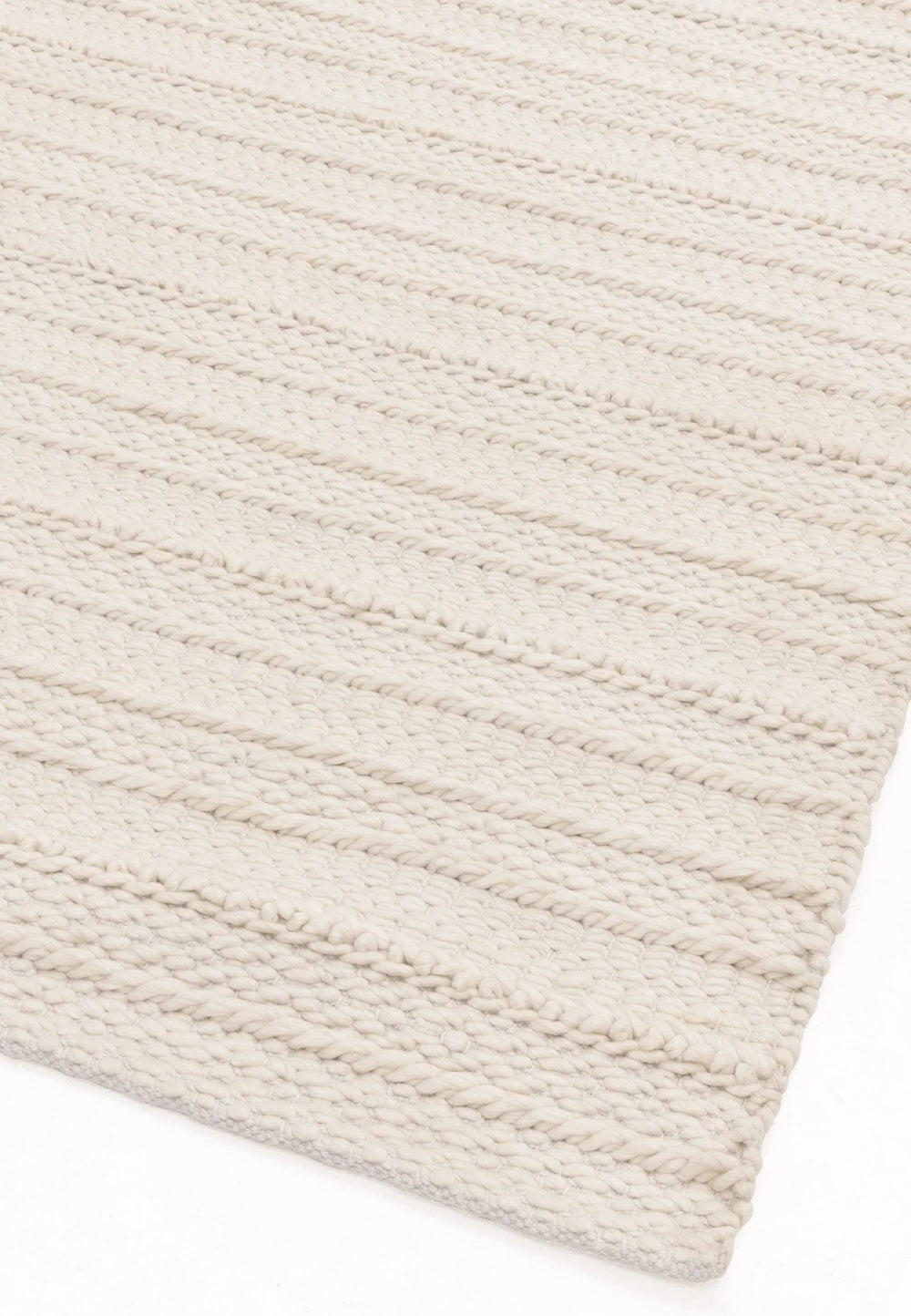 Gloria Hand Woven Floor Rug Cream Corner Detail