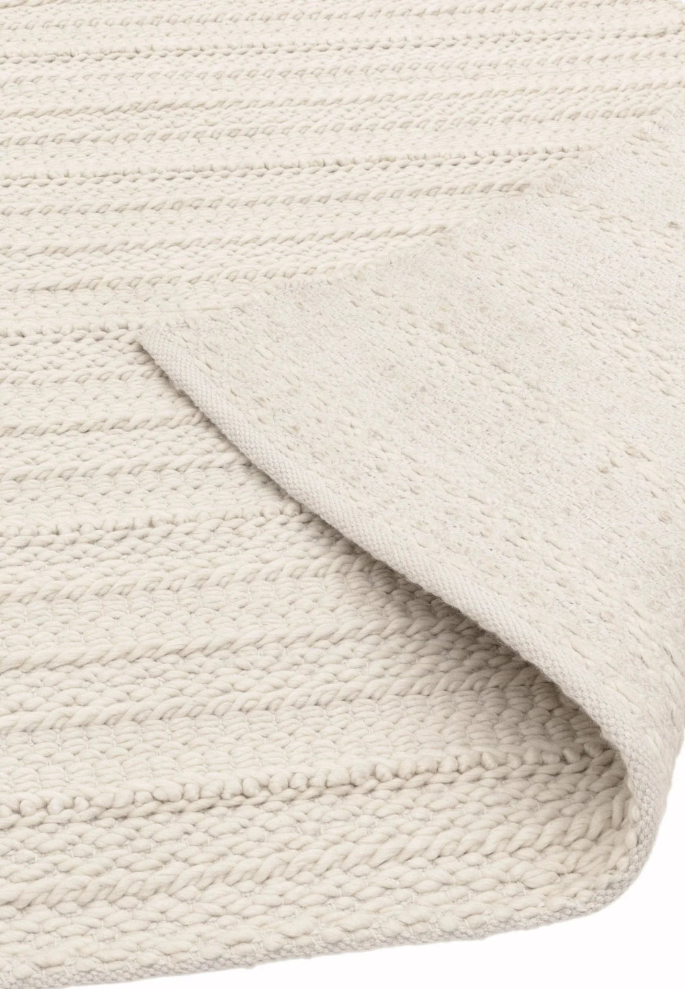 Gloria Hand Woven Floor Rug Cream Folded Corner Detail