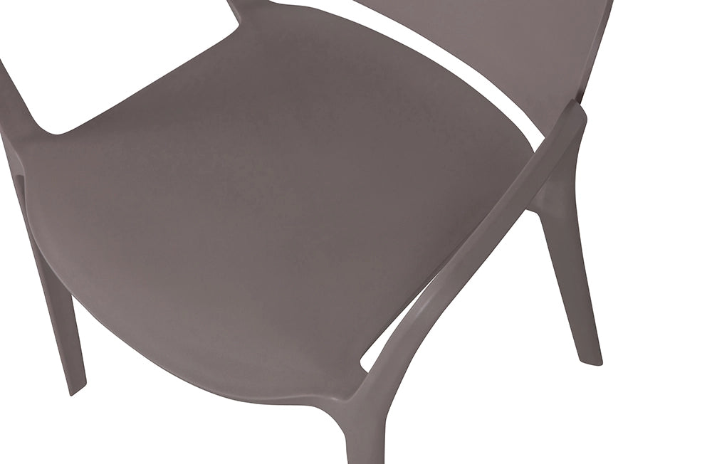 Greta Polypropylene Chair - Taupe 7 Seat Detail