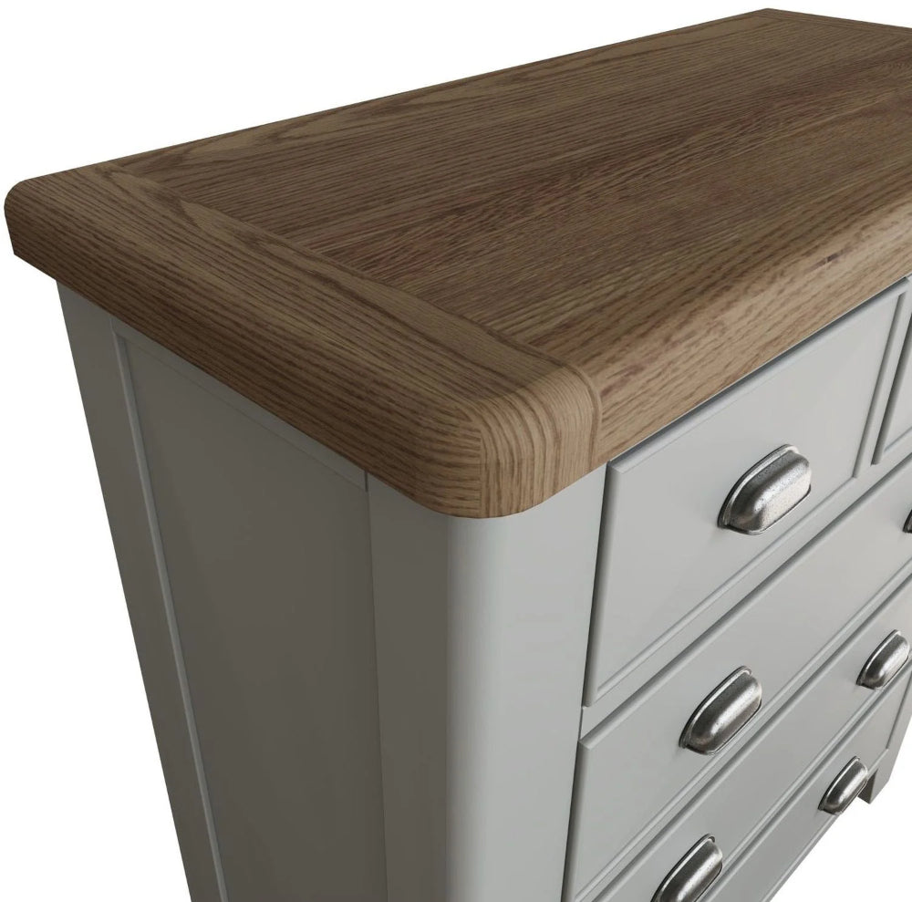 Hadley 2 3 Drawer Chest Grey Top Edge Detail