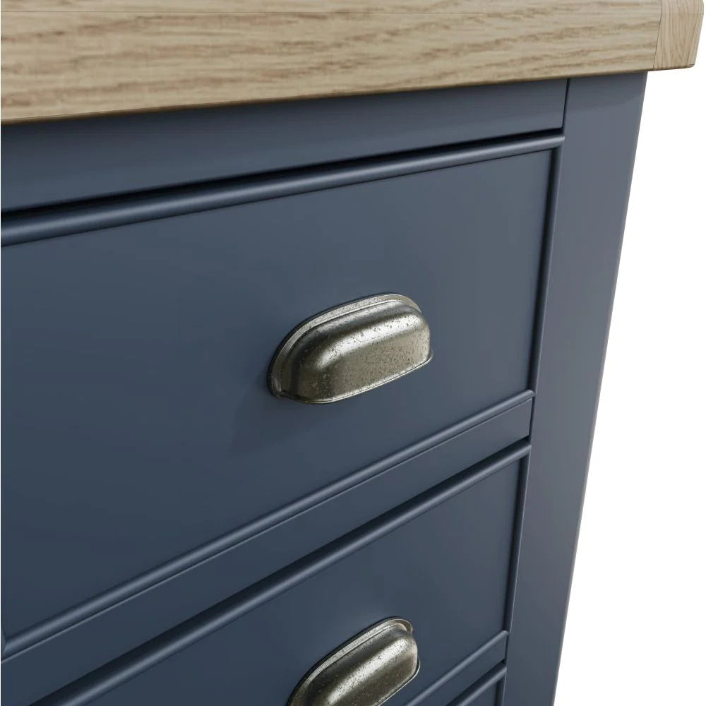 Hadley 4 Drawer Chest Blue Handle Detail