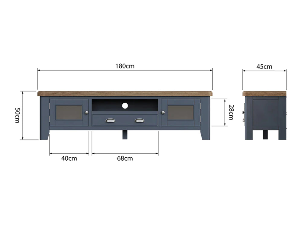 Hadley Extra Large TV Media Unit Dimensions