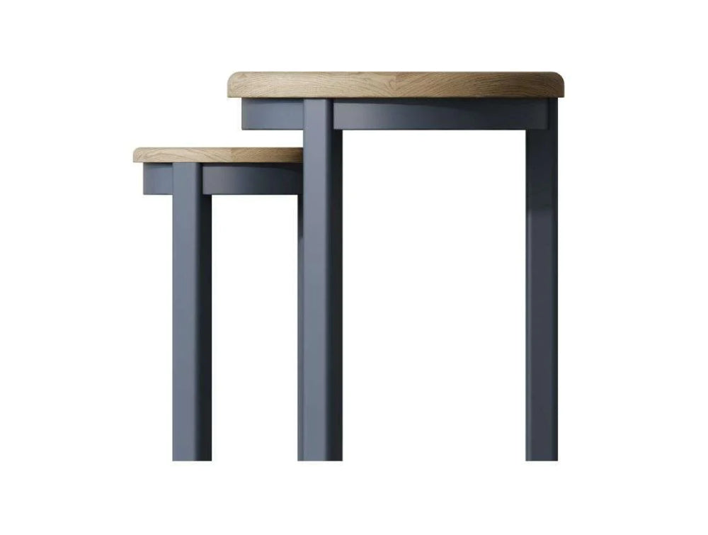 Hadley Round Nest of 2 Tables Blue 3