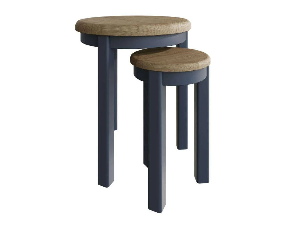 Hadley Round Nest of 2 Tables Blue