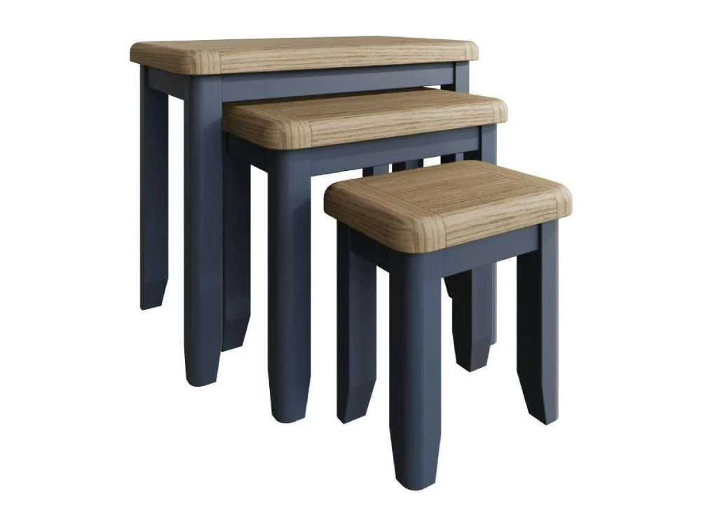 Hadley Square Nest of 3 Tables Blue