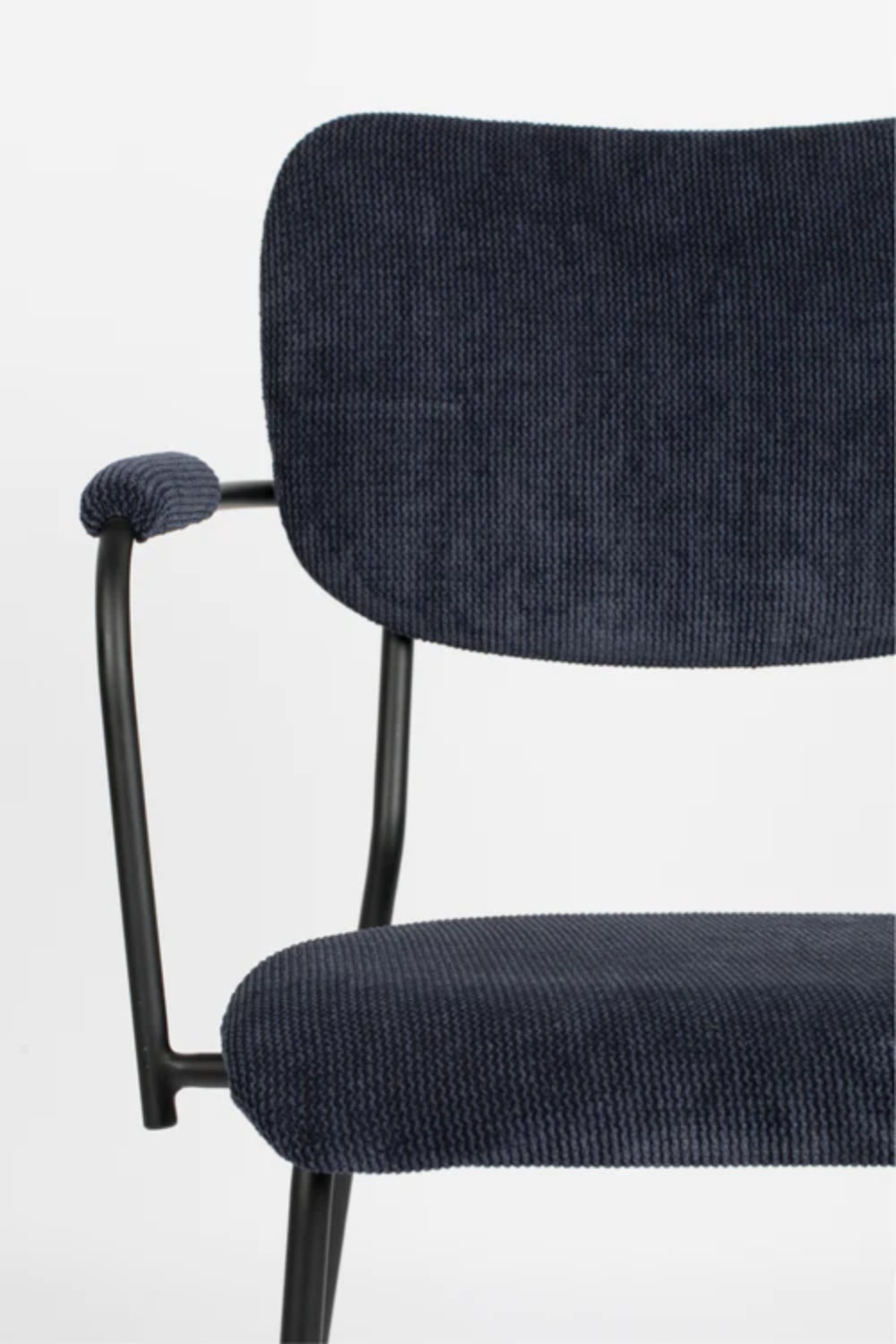 Halle Dining Chair Dark Blue Armrest Detail