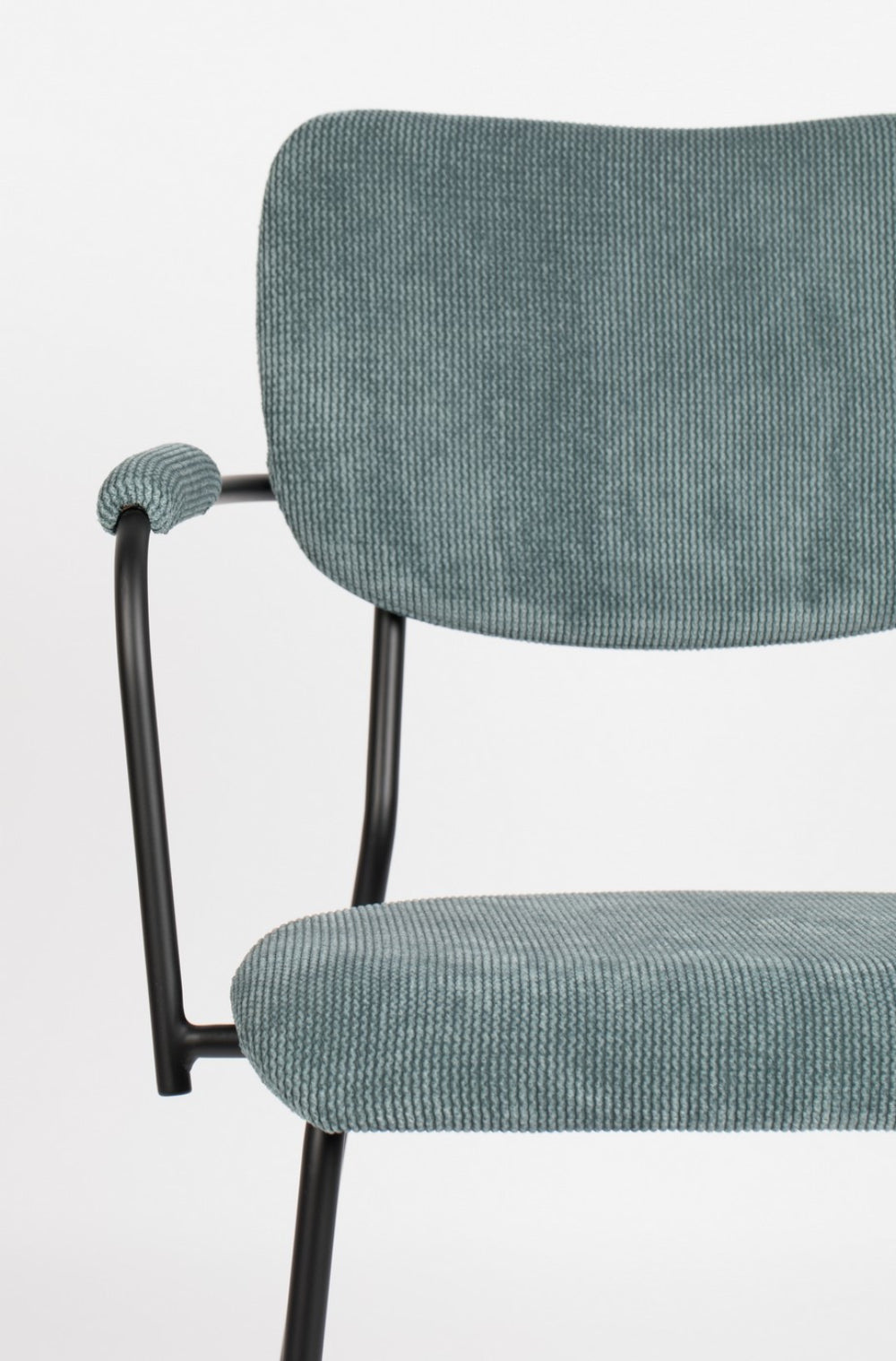 Halle Dining Chair Grey Blue Armrest Detail