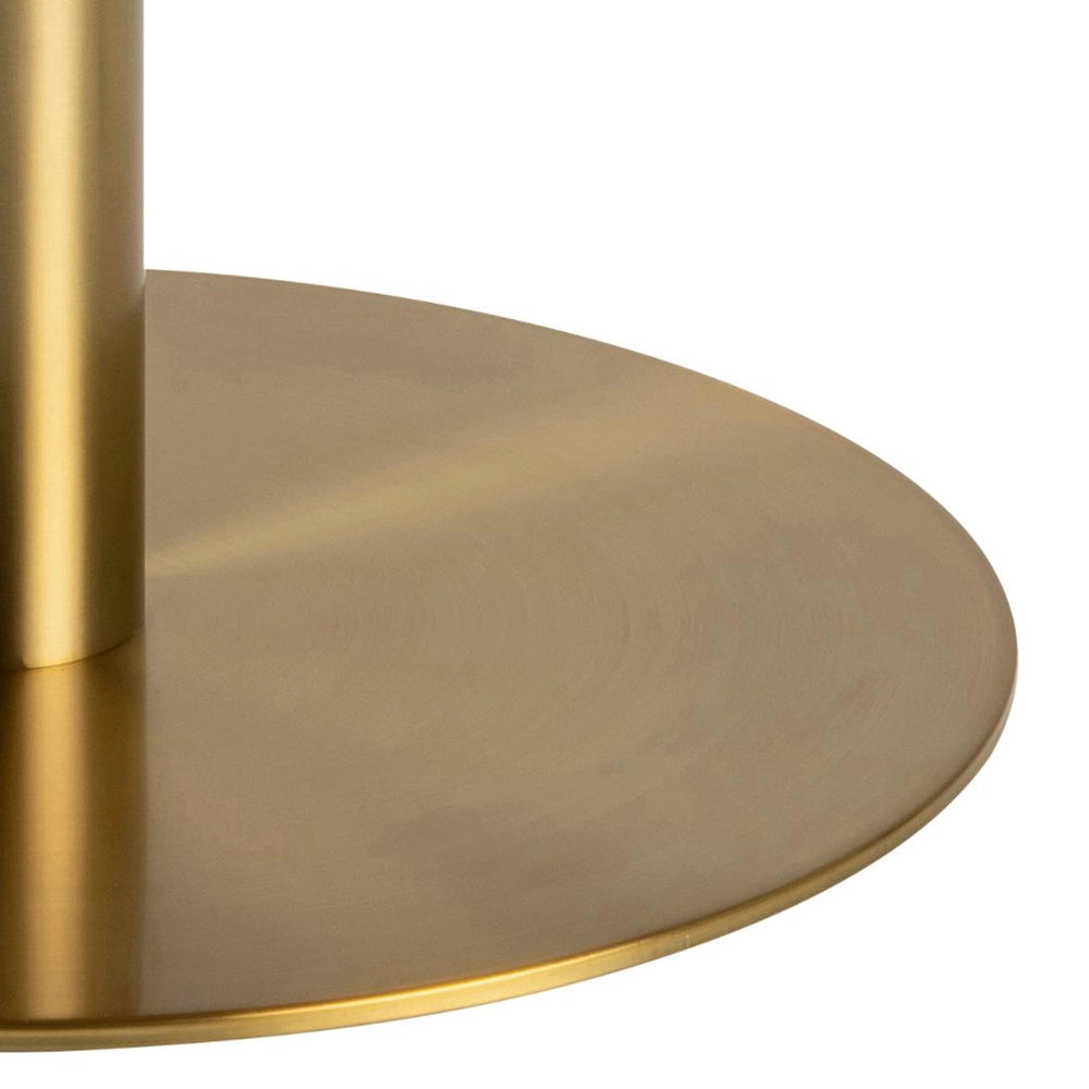 Hampton Round Coffee Table Marble Brass Base Detail