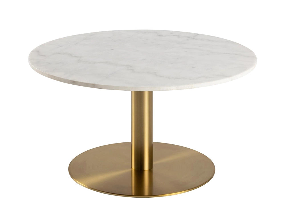 Hampton Round Coffee Table Marble Brass