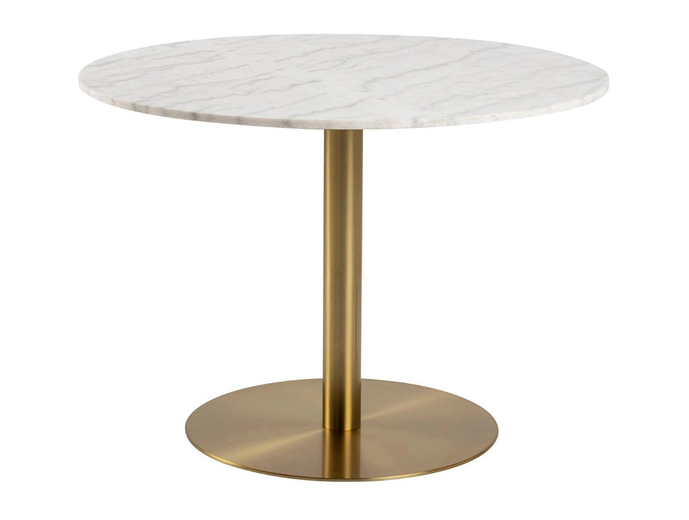 Hampton Round Dining Table Marble Brass