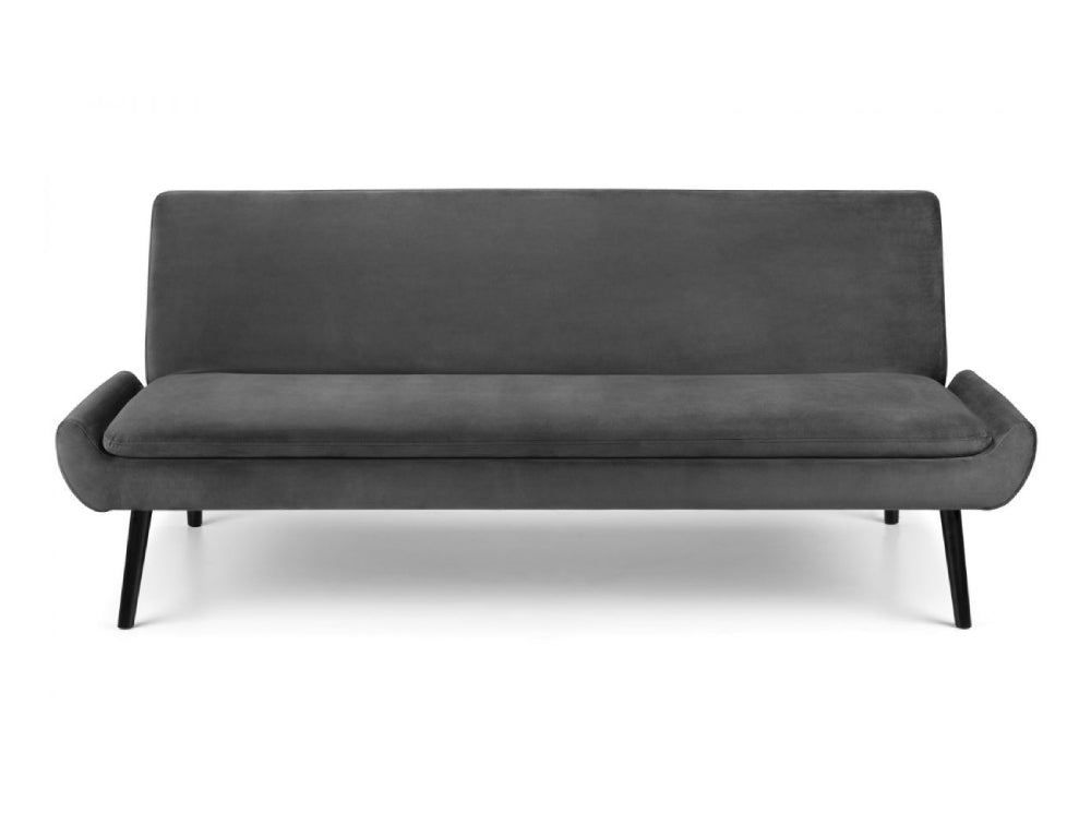 Harlan Curled Base Sofa Bed Grey Velvet
