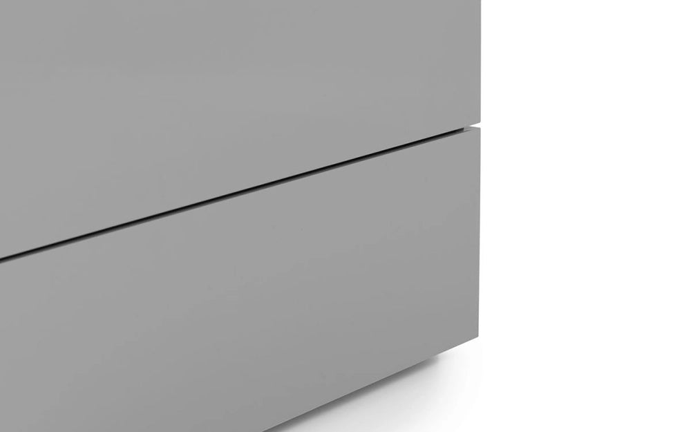 Hattie 6 Drawer Wide Chest Grey Gloss Closed Drawer Detail