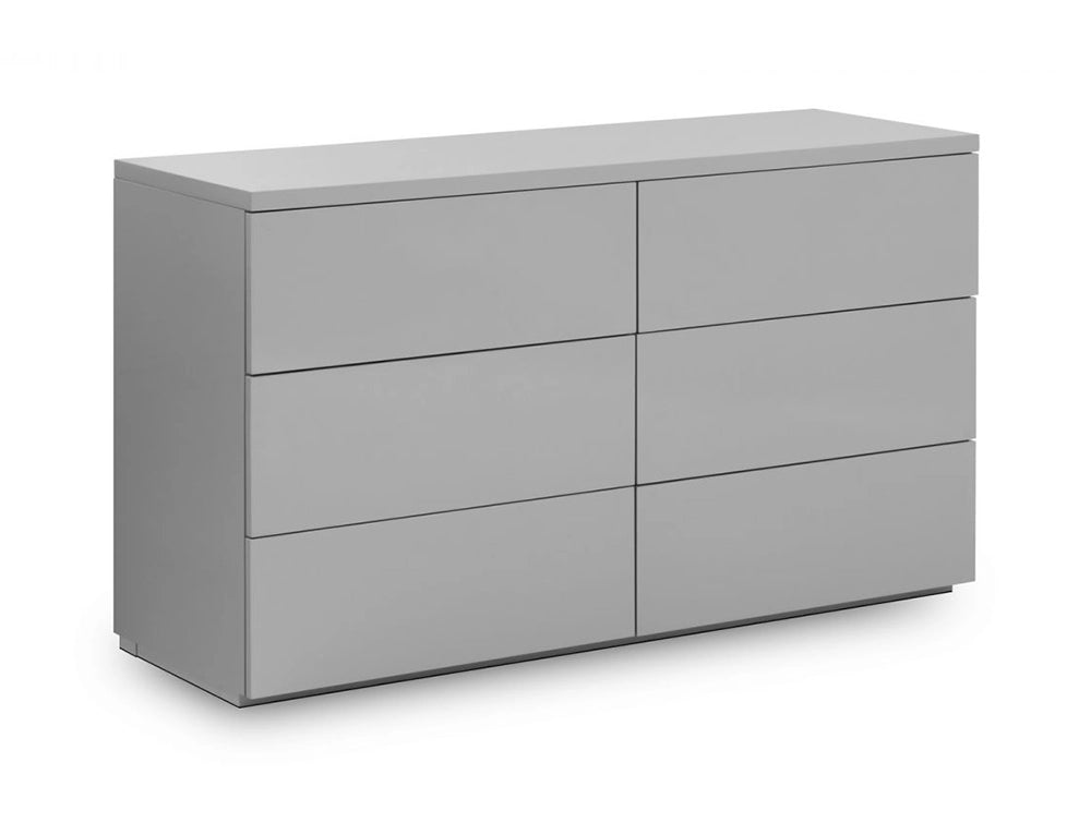 Hattie 6 Drawer Wide Chest Grey Gloss