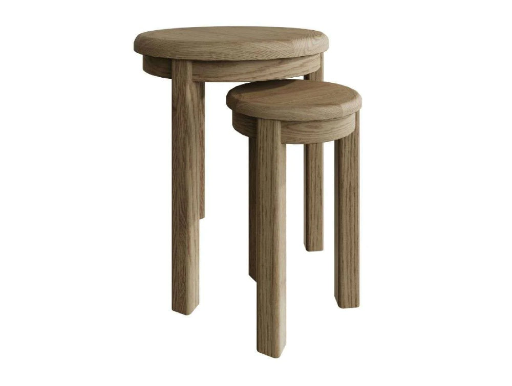 Haven Round Nest of 2 Tables Warm Oak