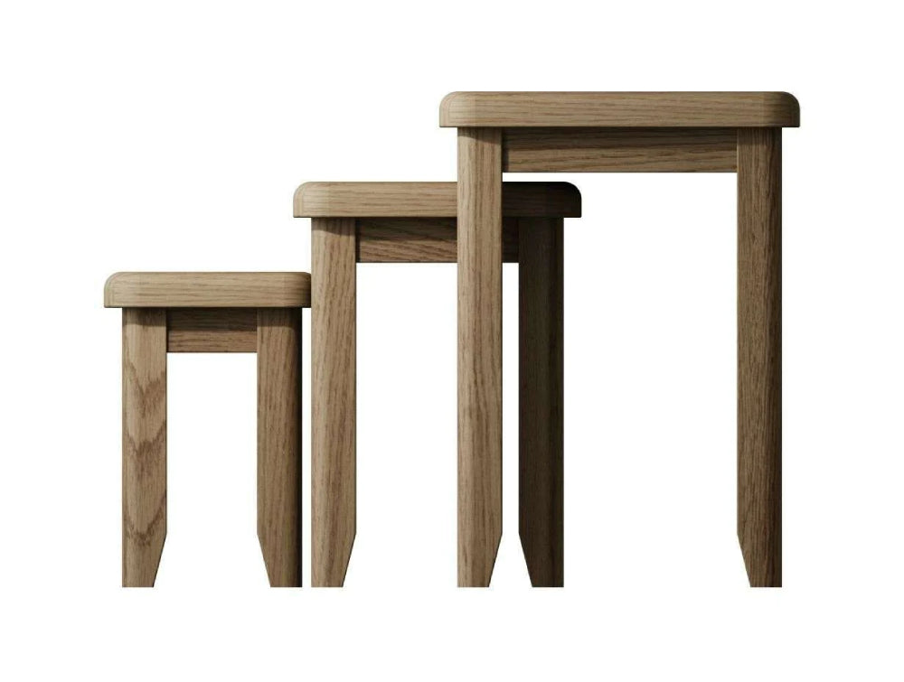 Haven Square Nest of 3 Tables Warm Oak 2