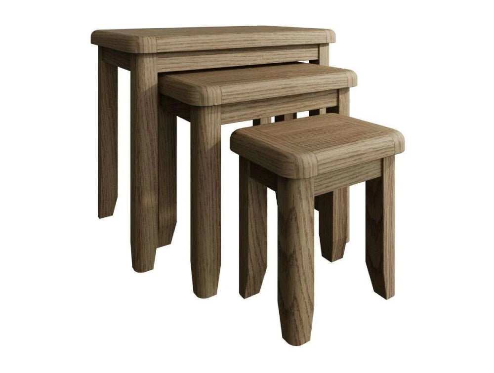 Haven Square Nest of 3 Tables Warm Oak