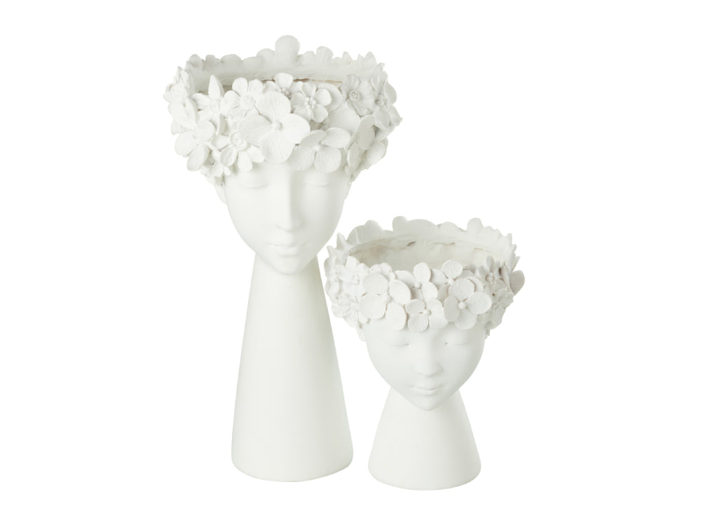 Head Resin Flower Pot Family