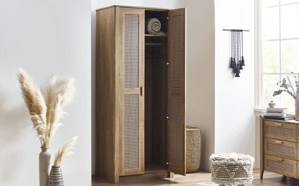 Hobart 2 Door Wardrobe with Chest Drawers in Bedroom Setting 2