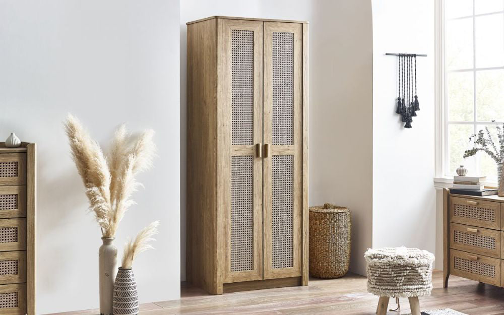 Hobart 2 Door Wardrobe with Chest Drawers in Bedroom Setting