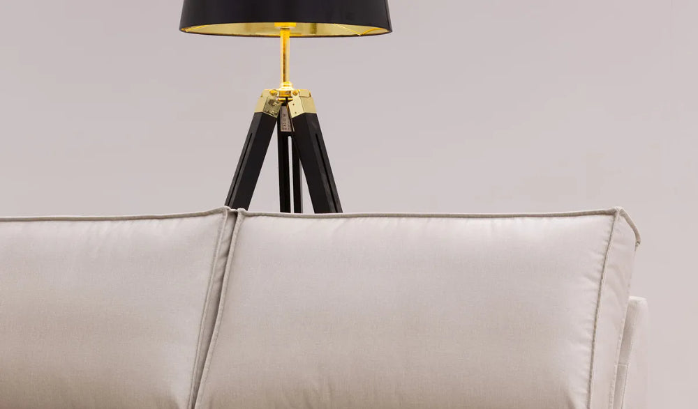 Holden Corner Sofa in Beige Finish Backrest Detail