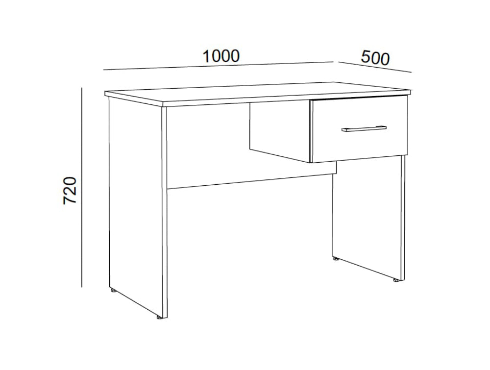 Hotel Dream Wooden Bedroom Desk with Single Drawer Cabinet Dimensions