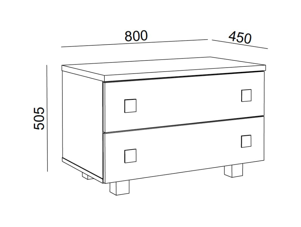 Hotel Nox Wooden 2 Drawer Cabinet Dimensions