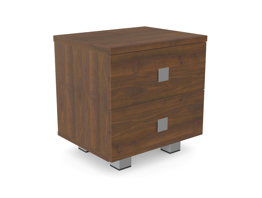 Hotel Nox Wooden 2 Drawer Night Stand