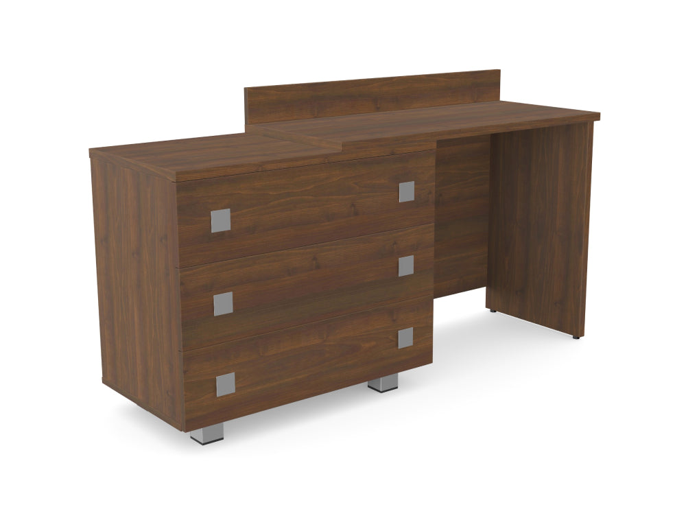 Hotel Nox Wooden Desk with 3 Drawer Cabinet