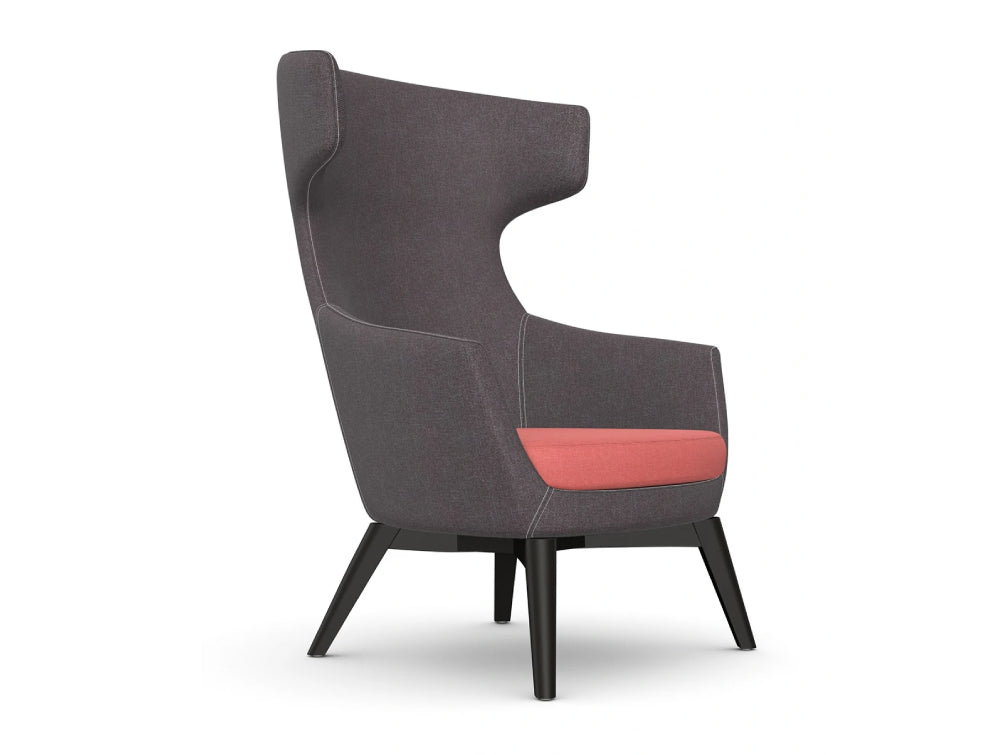 Ikon Lounge Chair Wooden 4 Leg Frame 4