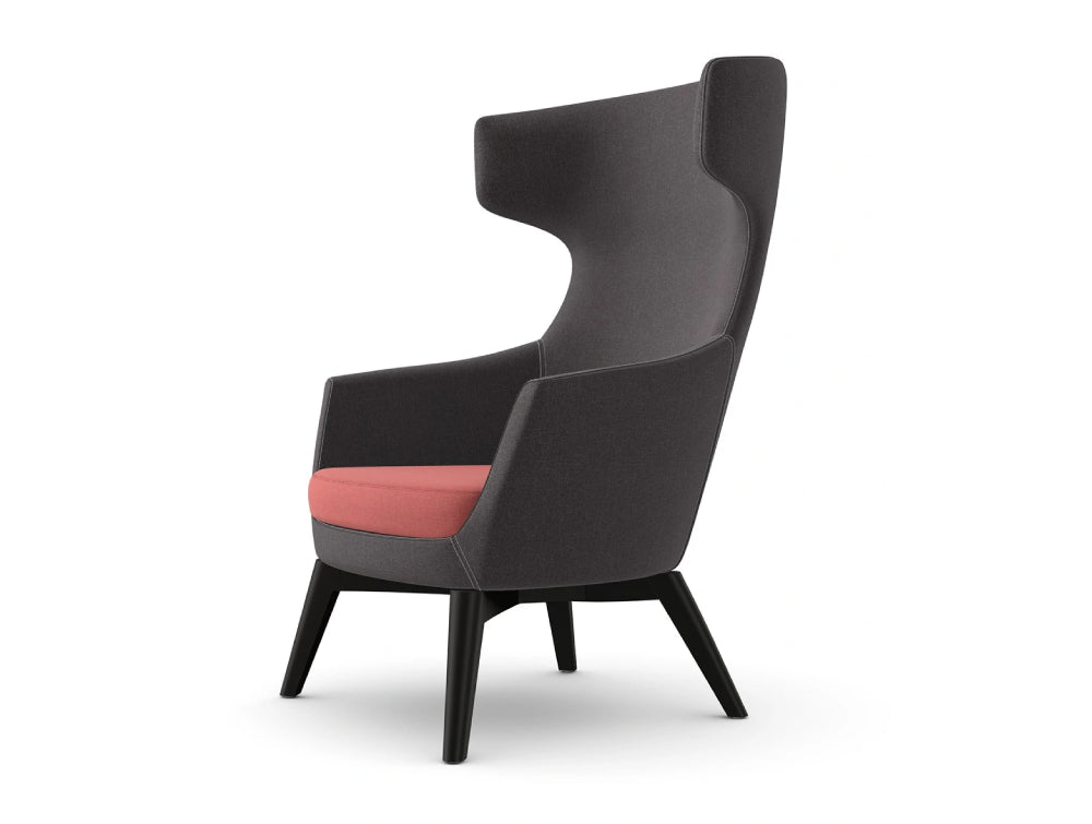 Ikon Lounge Chair Wooden 4 Leg Frame 7
