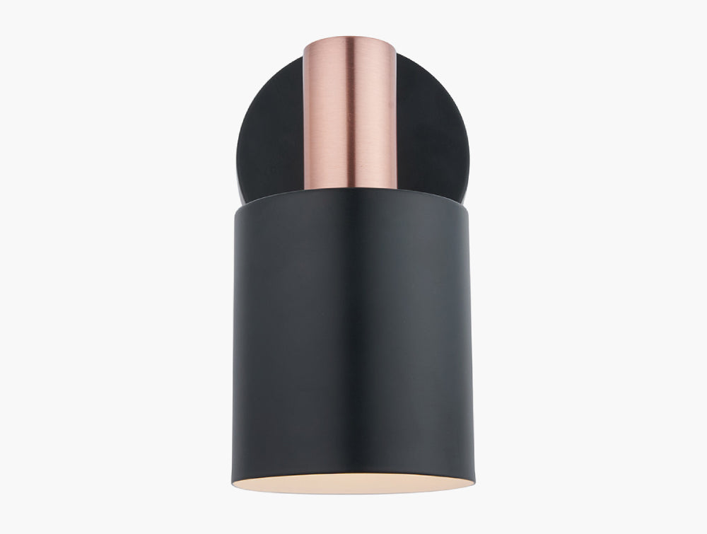 Indy Black and Antique Copper Retro Wall Light 2