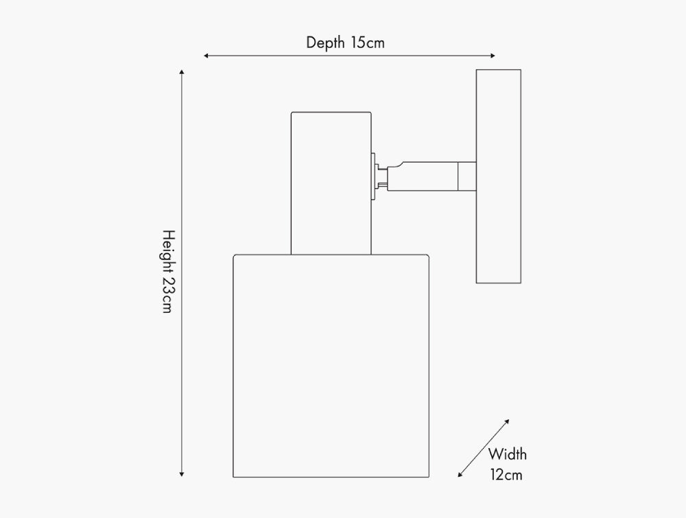 Indy Wall Light Dimensions