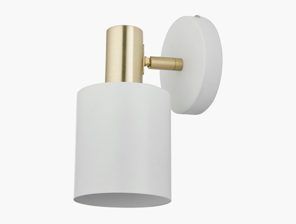 Indy White and Gold Retro Wall Light 4